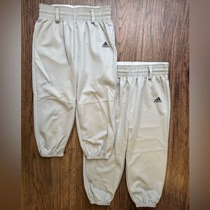 Adidas Kids Gray Baseball Softball Pants Size XS Two Pair Bundle
